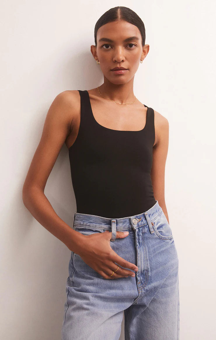 Z SUPPLY ALANA BODYSUIT BLACK