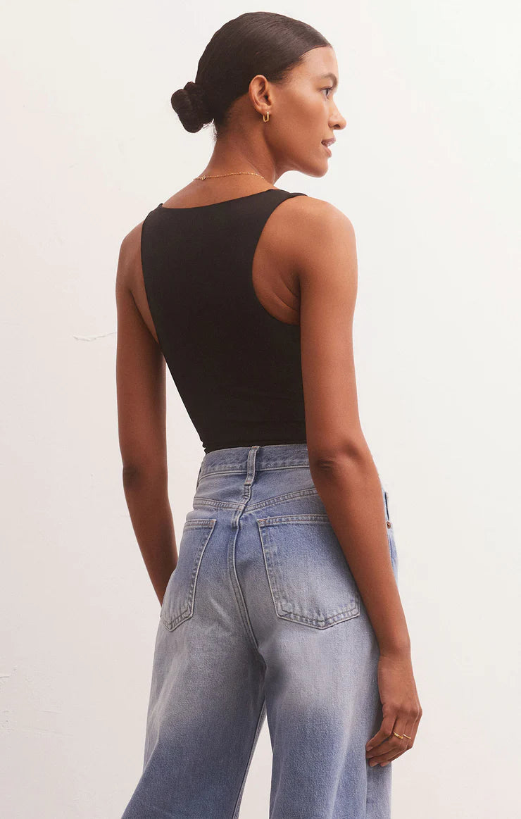 Z SUPPLY ALANA BODYSUIT BLACK