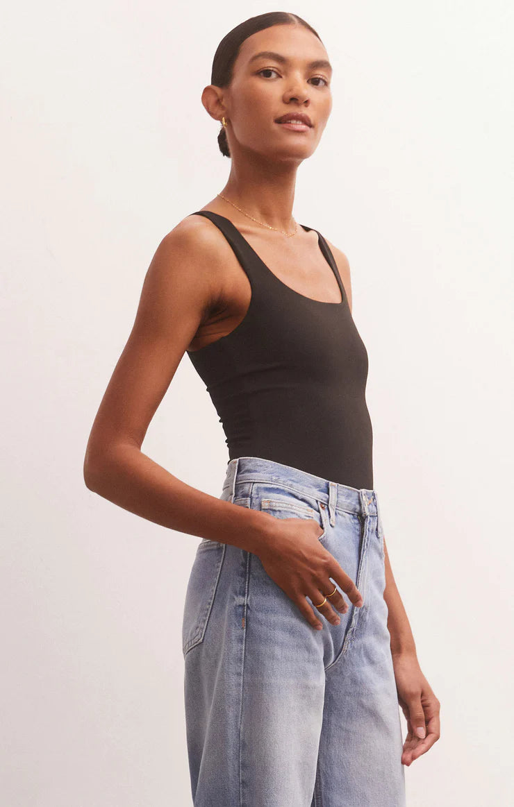 Z SUPPLY ALANA BODYSUIT BLACK