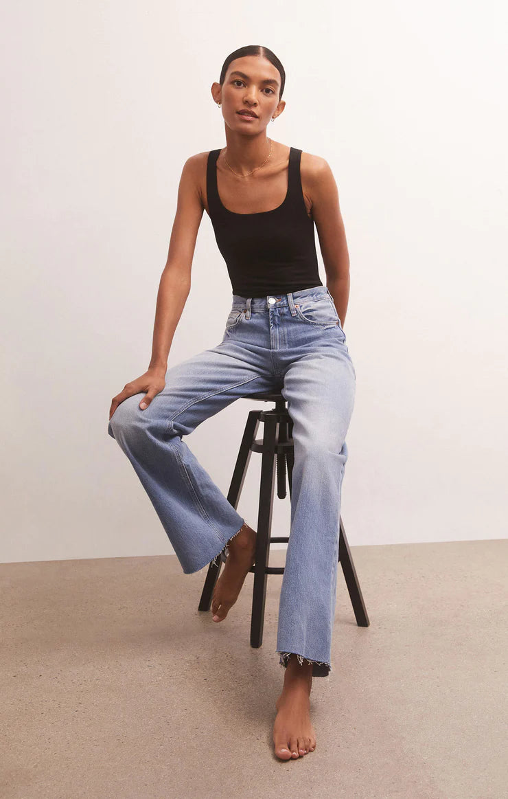 Z SUPPLY ALANA BODYSUIT BLACK