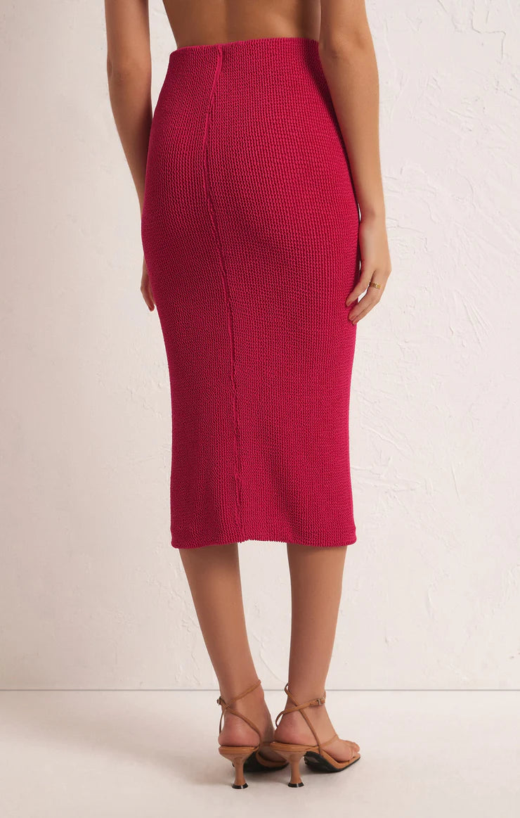 Z SUPPLY AVEEN MIDI SKIRT- DRAGON FRUIT