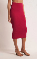 Load image into Gallery viewer, Z SUPPLY AVEEN MIDI SKIRT- DRAGON FRUIT
