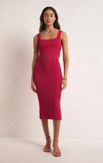 Load image into Gallery viewer, Z SUPPLY AVEEN MIDI SKIRT- DRAGON FRUIT
