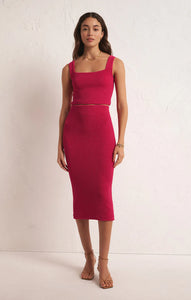Z SUPPLY AVEEN MIDI SKIRT- DRAGON FRUIT