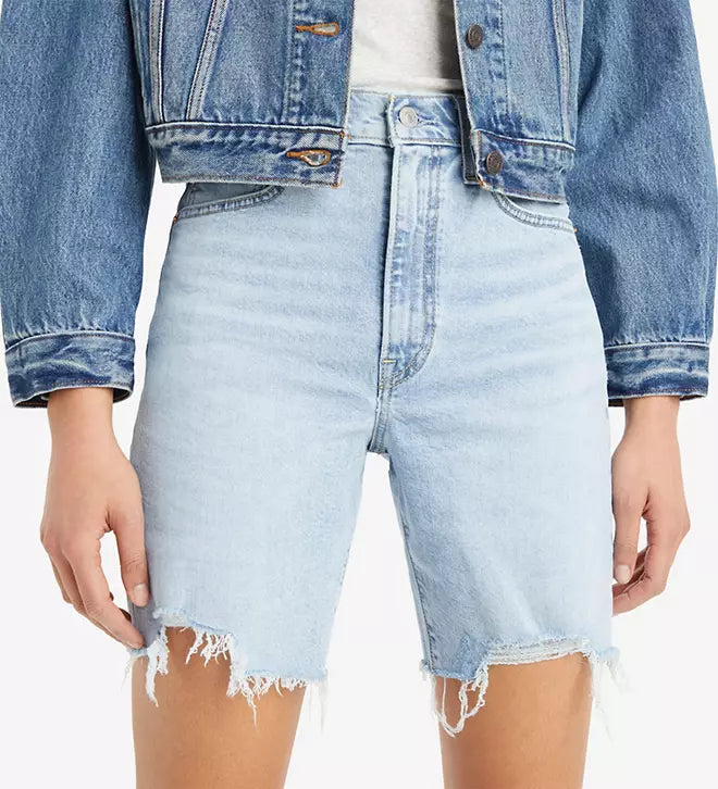 Levi's denim bermuda shorts womens sales