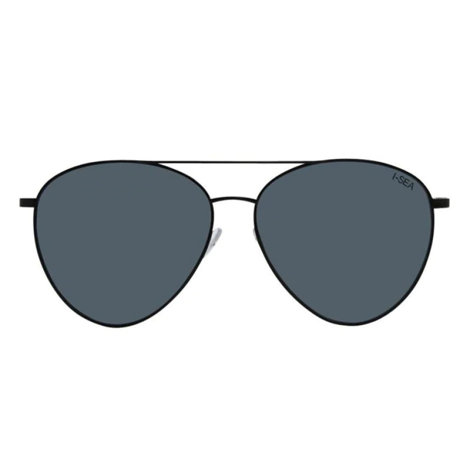 I SEA CHARLIE SUNGLASSES IN BLACK/SMOKE POLARIZED