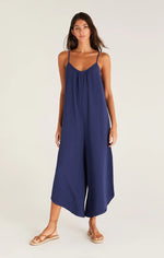 Load image into Gallery viewer, FLARED GAUZE JUMPSUIT INDIGO
