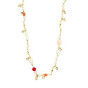 PILGRIM CARE CRYSTAL AND FRESHWATERPEARL NECKLACE GOLD