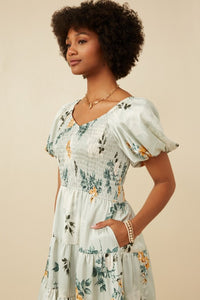 ROMANTIC FLORAL SMOCK DRESS