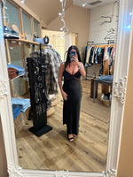 Load image into Gallery viewer, GLAMOROUS SATIN BLACK DRESS
