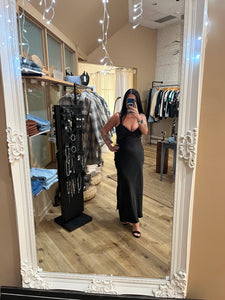 GLAMOROUS SATIN BLACK DRESS