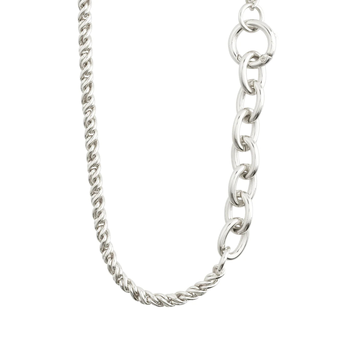 PILGRIM LEARN RECYCLED BRAIDED-CHAIN NECKLACE SILVER