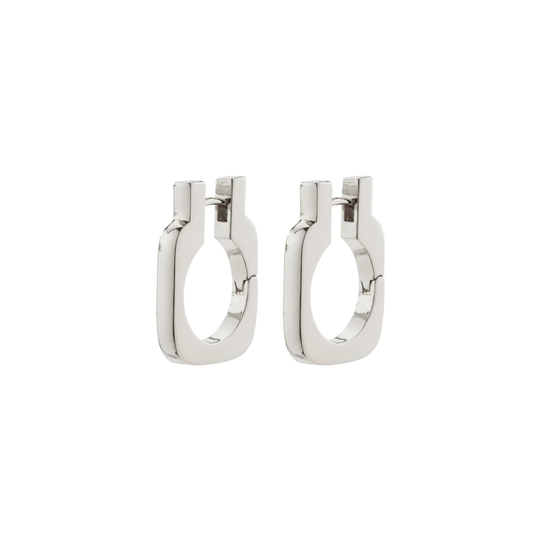 PILGRIM LIVE RECYCLED SQUARE HOOP EARRINGS IN SILVER