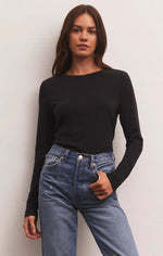 Load image into Gallery viewer, Z SUPPLY MODERN SLUB LS BLACK
