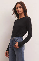 Load image into Gallery viewer, Z SUPPLY MODERN SLUB LS BLACK
