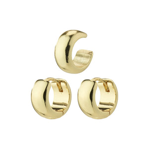 PILGRIM PACE HOOP AND CUFF EARRINGS GOLD PLATED