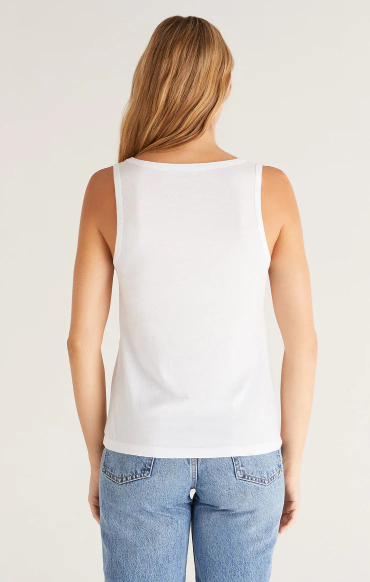 Z SUPPLY PIA SOFT V-NECK TANK WHITE