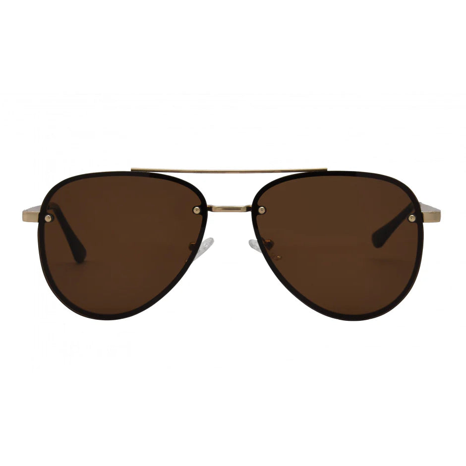 I SEA RIVER SUNGLASSES IN GOLD/BROWN LENS