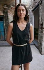 Load image into Gallery viewer, Z SUPPLY SLOANE V-NECK MINI DRESS BLACK
