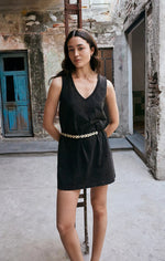 Load image into Gallery viewer, Z SUPPLY SLOANE V-NECK MINI DRESS BLACK
