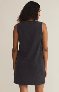 Z SUPPLY SLOANE V-NECK MINI DRESS BLACK