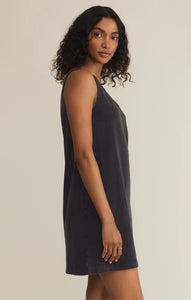 Z SUPPLY SLOANE V-NECK MINI DRESS BLACK