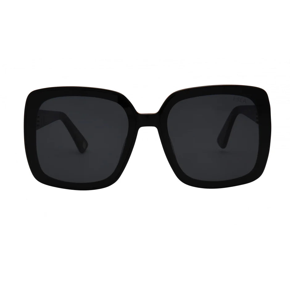 I SEA STELLA SUNGLASSES IN BLACK/SMOKE POLARIZED