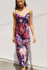 Load image into Gallery viewer, SUNSET BEACH COWL NECK MIDI DRESS
