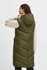 Load image into Gallery viewer, B YOUNG LONG PUFFER VEST OLIVE
