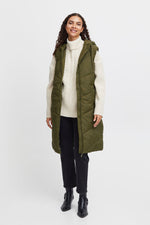 Load image into Gallery viewer, B YOUNG LONG PUFFER VEST OLIVE
