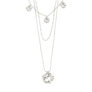 PILGRIM SMILE RECYCLED COIN NECKLACE 3-IN-1 IN SILVER