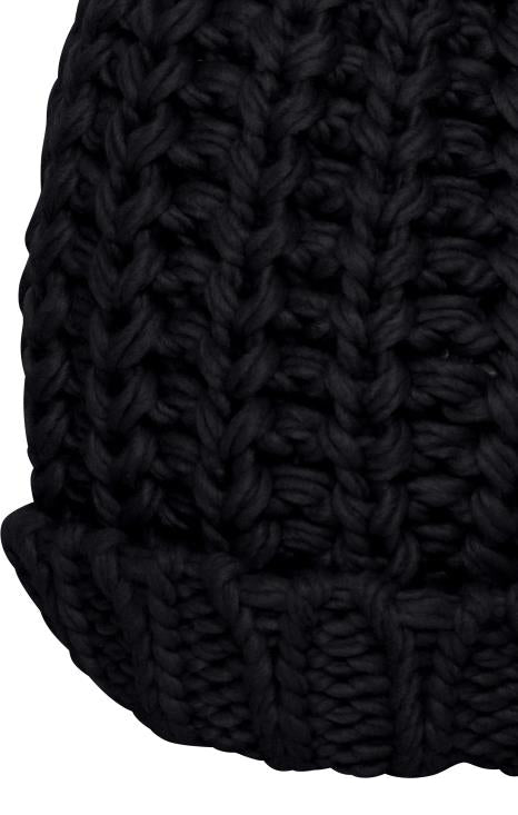 ICHI CHUNKY KNIT TOQUE IN BLACK