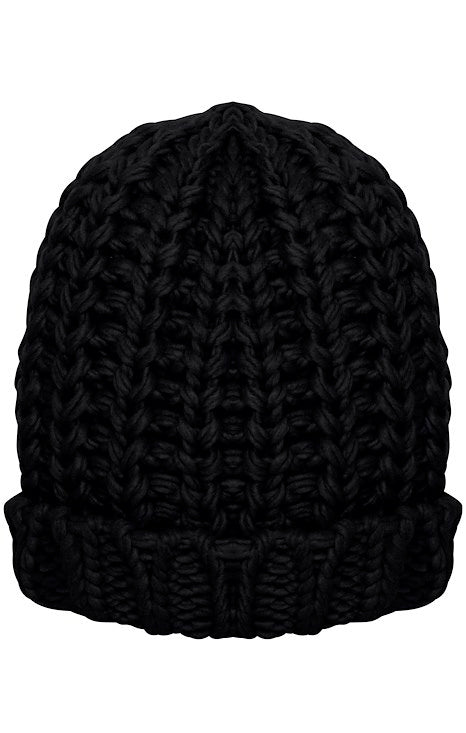ICHI CHUNKY KNIT TOQUE IN BLACK