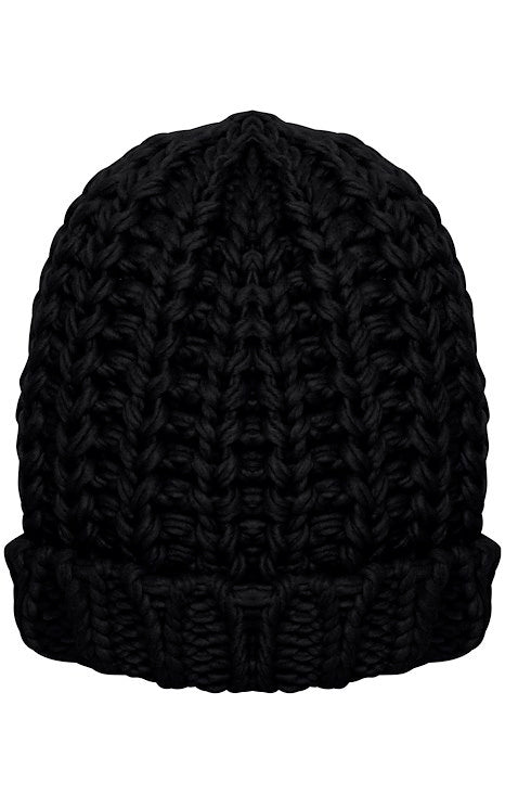 ICHI CHUNKY KNIT TOQUE IN BLACK