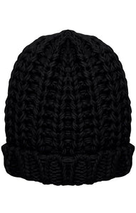 ICHI CHUNKY KNIT TOQUE IN BLACK