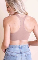 Load image into Gallery viewer, RIBBED RACER BACK BRALETTE IN NUDE
