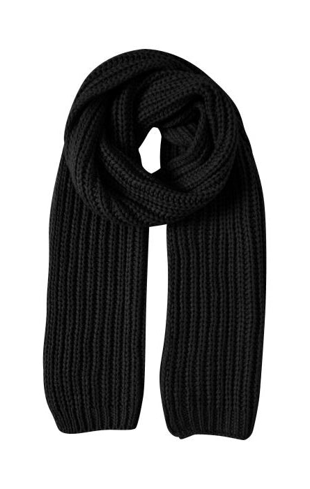 ICHI CHUNKY KNIT SCARF IN BLACK