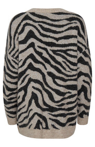 ICHI ZEBRA PRINT CARDIGAN