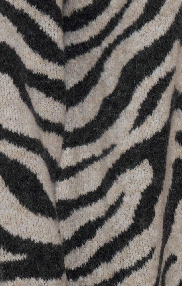 ICHI ZEBRA PRINT CARDIGAN
