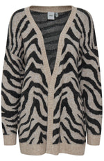 Load image into Gallery viewer, ICHI ZEBRA PRINT CARDIGAN
