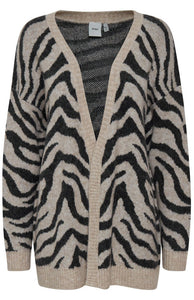 ICHI ZEBRA PRINT CARDIGAN