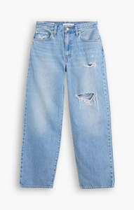 LEVI'S BAGGY DAD JEANS IN MEDIUM DESTRUCTED INDIGO