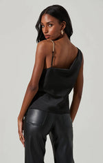 Load image into Gallery viewer, ASTR THE LABEL LARISA SATIN RHINESTONE STRAP TOP
