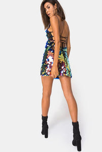 MOTEL CORZOE STRAPPY BACK SEQUIN DRESS