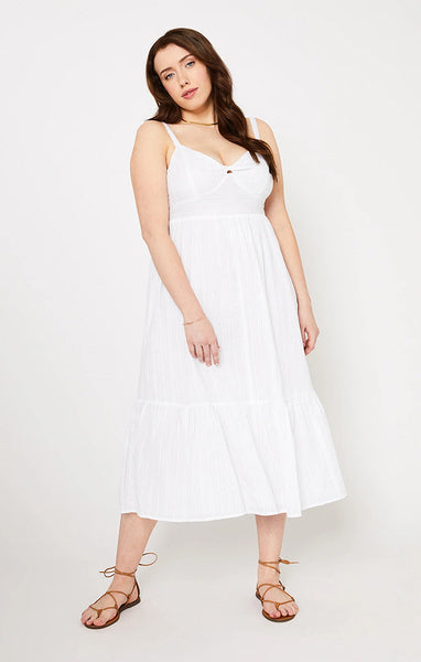 Long white hot sale strappy dress