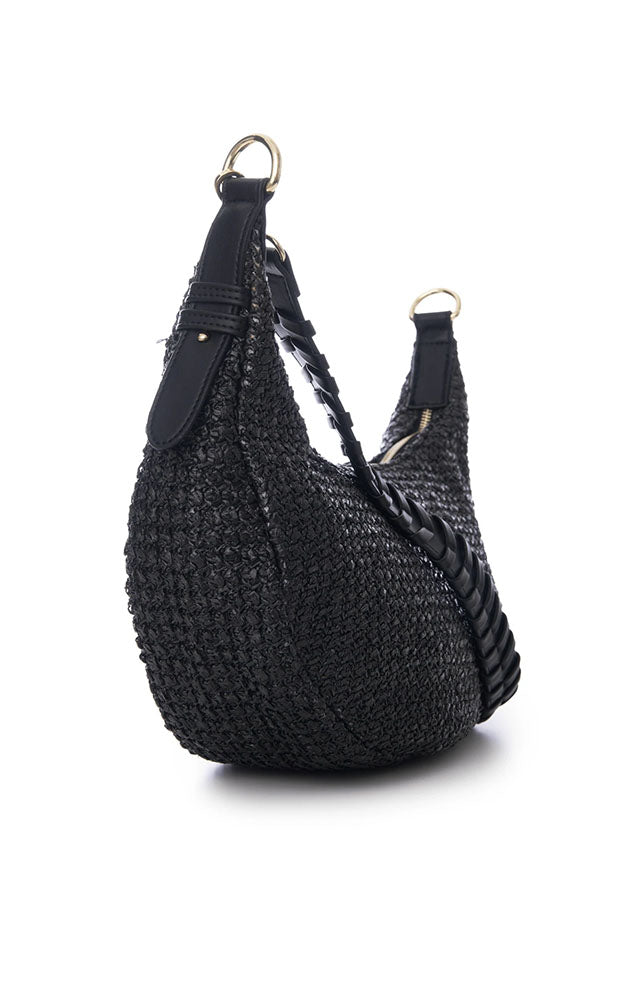 JULES KAE ZOLA STRAW BAG IN BLACK