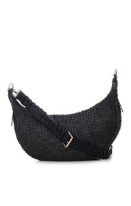 JULES KAE ZOLA STRAW BAG IN BLACK