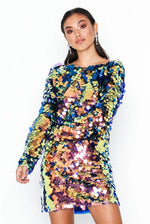Load image into Gallery viewer, MOTEL MALIA LOW BACK SEQUIN DRESS
