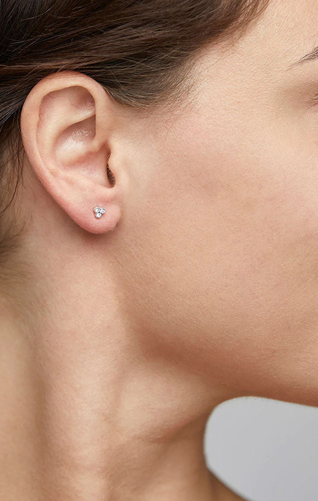 PILGRIM CAILY CRYSTAL STUD EARRINGS IN SILVER