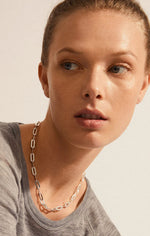 Load image into Gallery viewer, PILGRIM KINDNESS RECYCLED CABLE CHAIN NECKLACE IN SILVER
